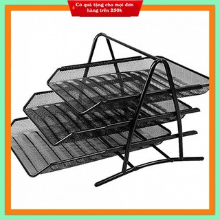 Khay 3 tầng sắt - Kệ 3 tầng sắt - Khay hồ sơ 3 tầng lưới Deli 9181 bền đẹp[̲̅$̲̅(̲̅2οο̲̅)̲̅$̲̅]