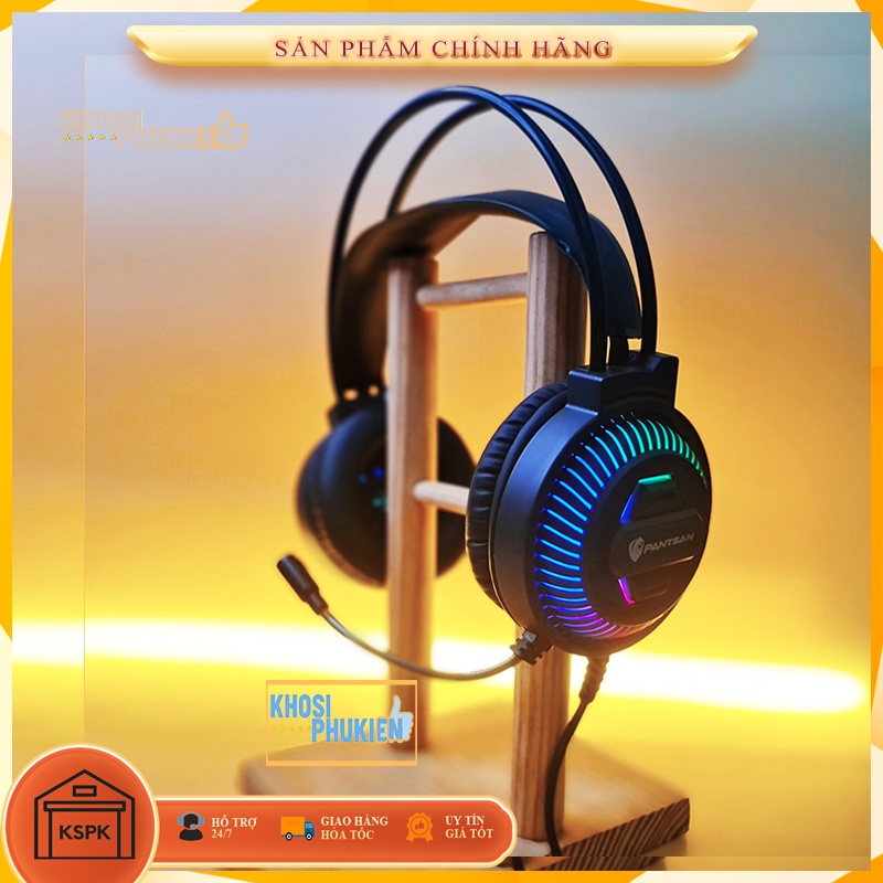 TAI NGHE MÀU HỒNG / MÀU ĐEN CÓ LED 7 MÀU DÒNG GAMING CHỤP TAI CÓ MIC KSPK TNGAMING
