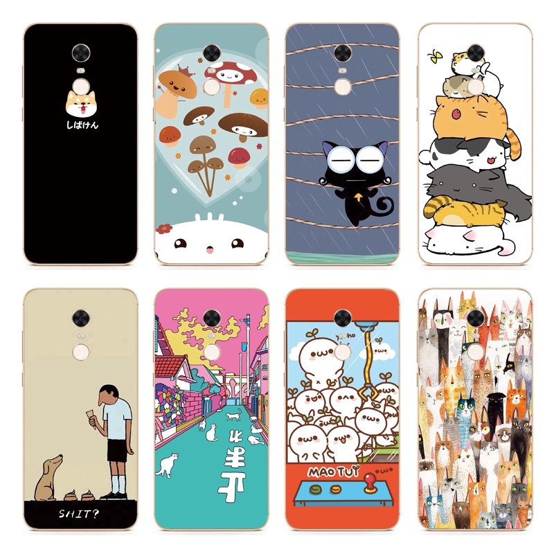 Ốp TPU chống trượt hình mèo cho Xiaomi Redmi 5 Plus / Redmi 6 / 6A