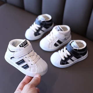 Giầy thể thao cao cổ cho bé - Giày Bốt Bé Trai Bé Gái  2 vạch SPORT quai dán M265 266