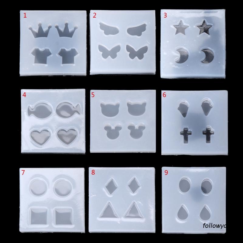 Khuôn Silicone Làm Trang Sức Hình Tròn / Vuông / Oval Diy