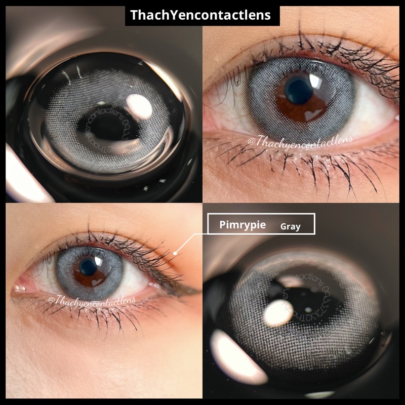 Lens Mắt Pimrypie Xám Tây Nhẹ giãn nhỏ - 0-10 độ kính áp tròng