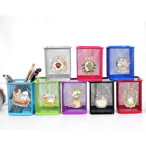 Ống cắm bút totoro CBI21 ống sắt cắm bút văn phòng ống sắt đựng bút ống cắm bút kim loại