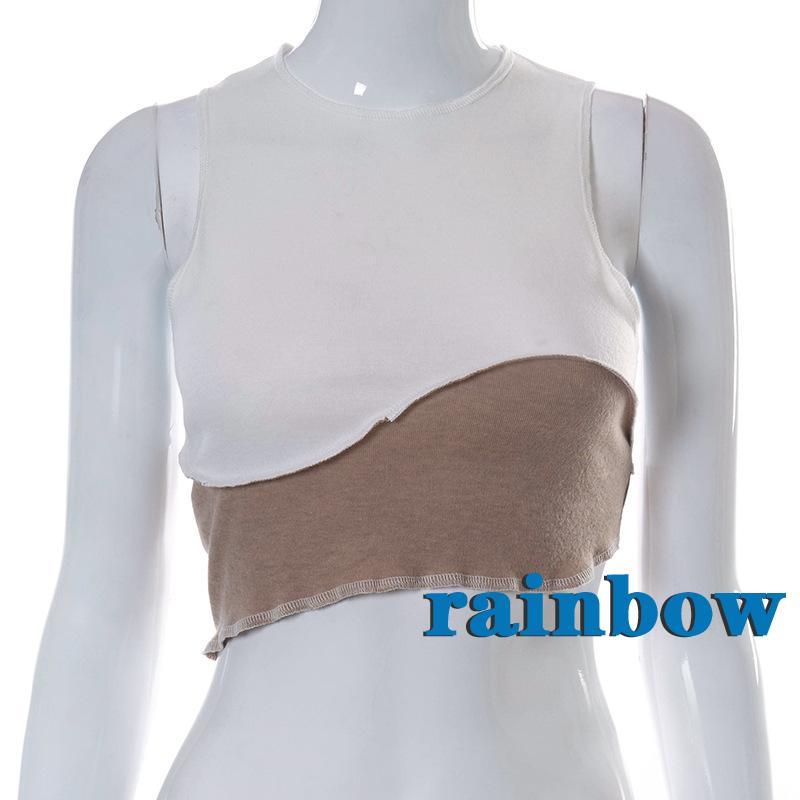 Áo Thun Sát Nách Cổ Tròn Phối Màu Cầu Vồng Thời Trang Cho Nữ | BigBuy360 - bigbuy360.vn