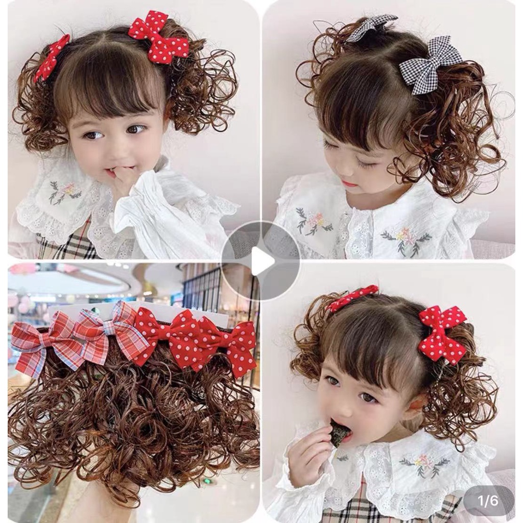 Set 2 kẹp tóc giả nơ siêu yêu cho bé