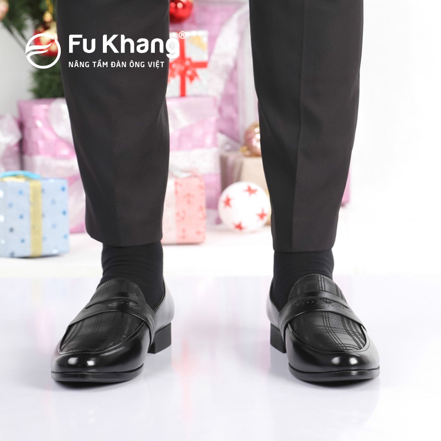 Giày dior nam thời trang Fu Khang da bò cao cấp màu đen GD200