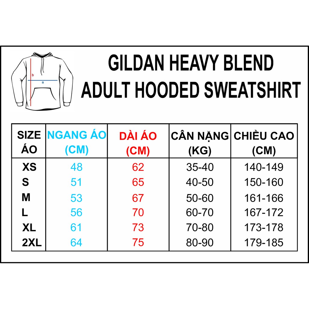 Áo Hoodie Gildan cao cấp nhập khẩu