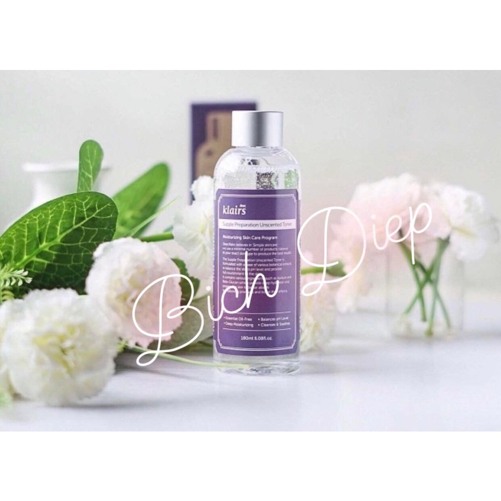 Nước hoa hồng không mùi Dear Klairs Supple Preparation Unscented 180ml