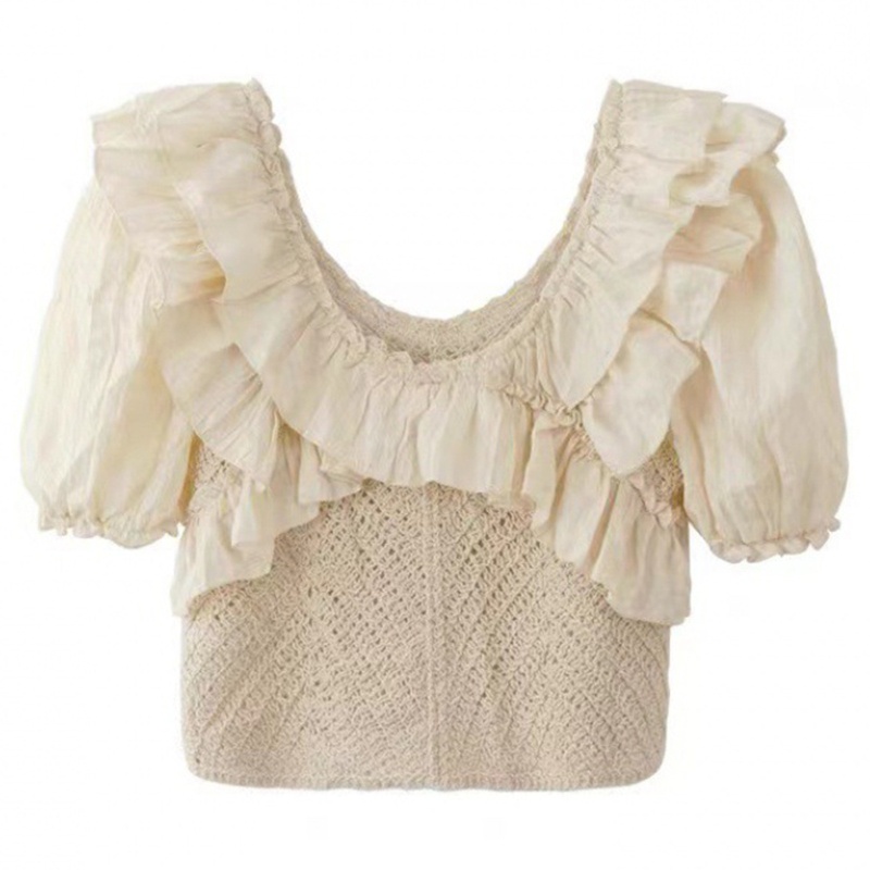 Áo Kiểu Chiffon Tay Phồng Cổ Chữ V Thời Trang Mùa Hè Cho Nữ