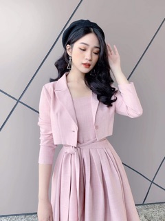 Set blazer áo váy buộc eo V556 KYMIE