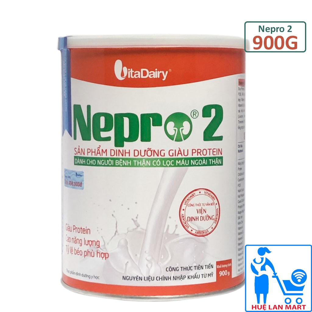 [CHÍNH HÃNG] Sữa Bột Vitadairy Nepro 2 - Hộp 900g (Giàu Protein; Dành cho người bệnh thận có lọc máu ngoài thận)