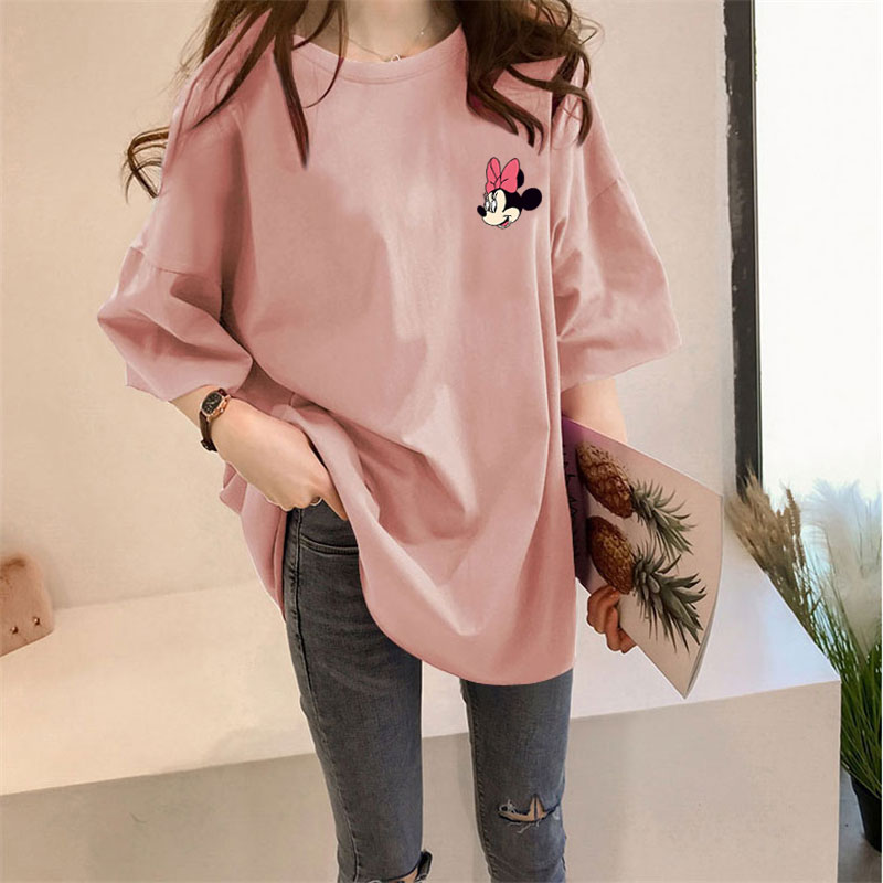 NRVP Áo Thun Nữ Form Rộng In Hình Thời Trang Hàn Quốc