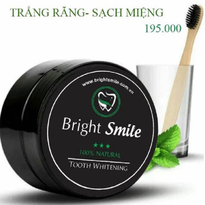 Bột Đánh Răng Hoạt Tính 100% Bright Smile - Chính Hãng Hàng chuẩn - yên tâm sử dụng