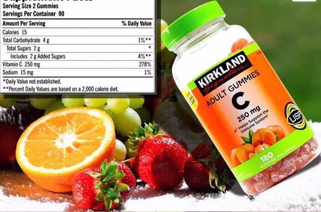 KẸO DẺO VITAMIN C KIRKLAND GUMMIES C 250MG  CỦA MỸ