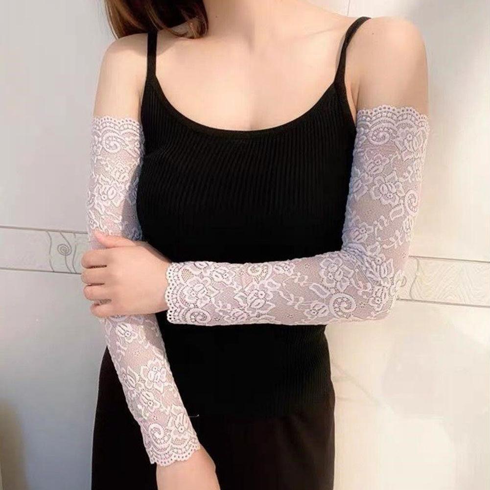 Găng Tay Dài Chống Nắng/Tia UV Phối Ren Thời Trang Cho Nữ O8P8