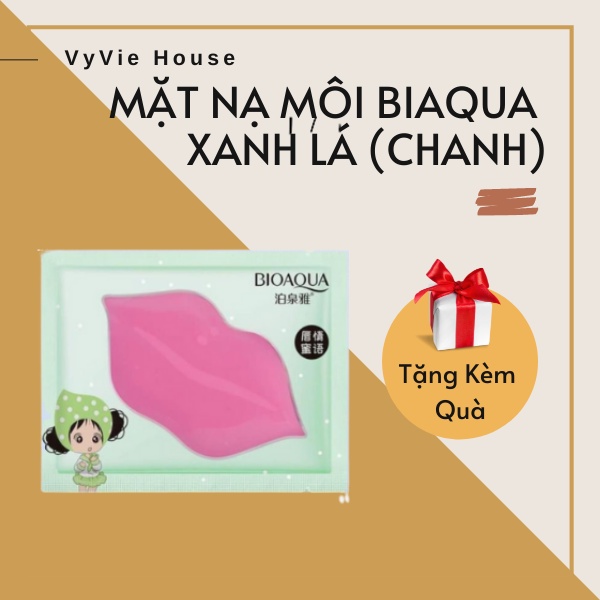 MẶT NẠ DƯỠNG MÔI NỘI ĐỊA TRUNG BIAQUA MÀU XANH LÁ (CHANH)