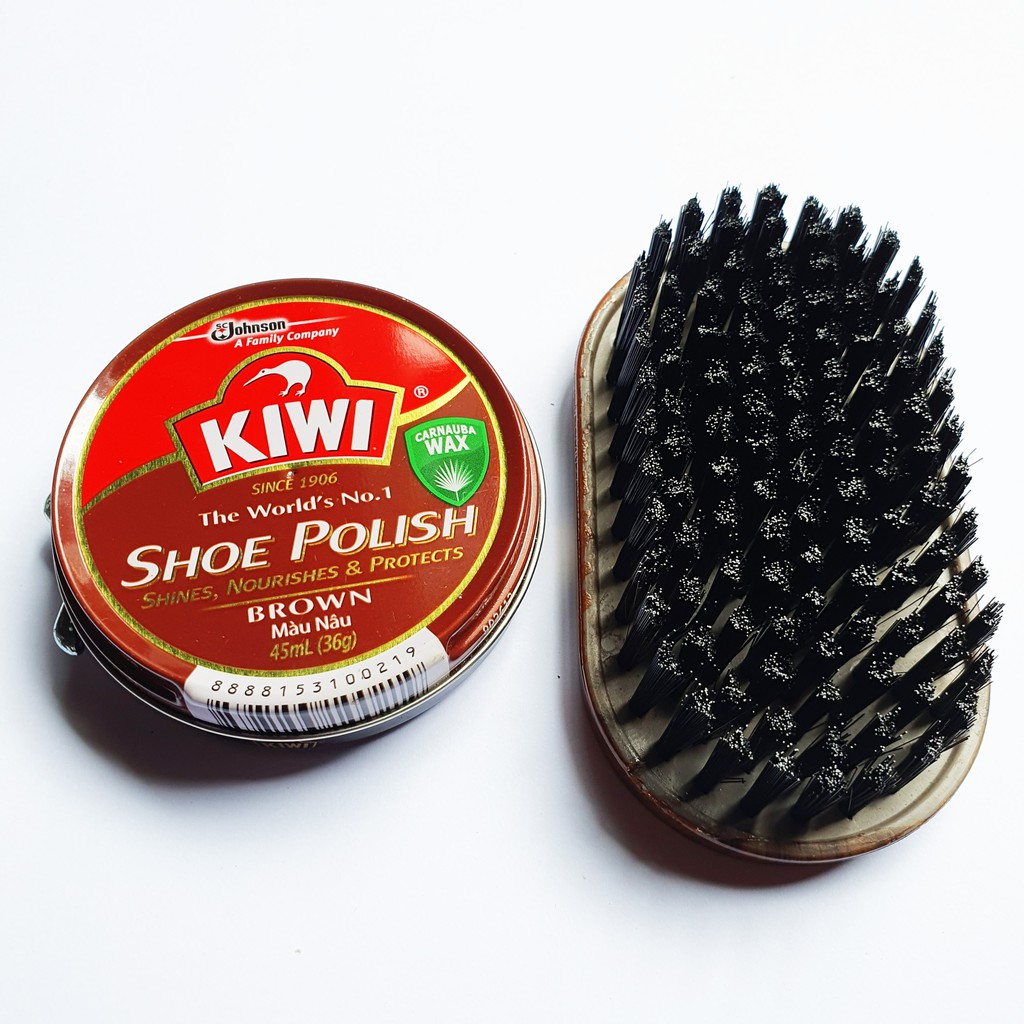 Combo Bàn Chải Đánh Giày + Xi Kiwi, Aromax, Starwax Nhập Khẩu Thái Lan, Hàn Quốc, Malaysia