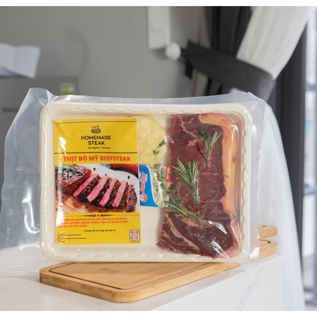Combo Beesteak Bò Úc - Bộ Sản Phẩm Bít Tết Bò Úc Để Tự Làm Tại Nhà Trong 5 Phút ( Striploin)