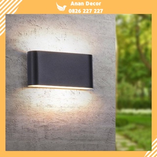 Đèn gắn tường ngoài trời hiện đại hộp chữ nhật dài bo tròn VNT.51/M Trắng, Đen AB