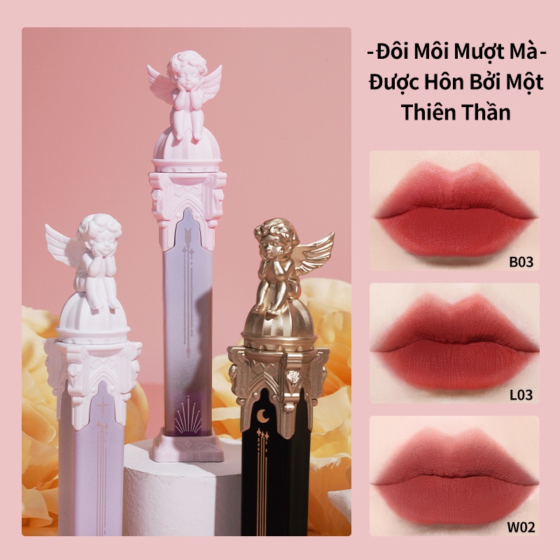 Son môi Flower Knows lâu trôi thiết kế vỏ hình thiên thần nhỏ sang trọng 14 màu sắc tự chọn 4g