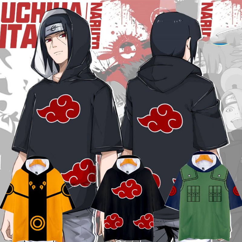 Áo Thun Tay Ngắn Cosplay Nhân Vật Naruto Itachi