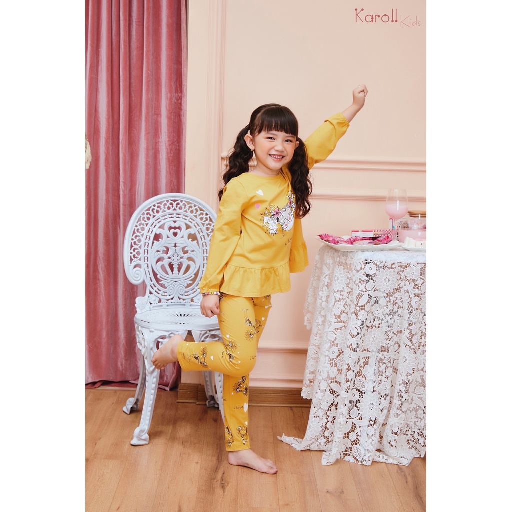 Đồ bộ bé nữ mặc nhà Jcvcoll - Karoll K20.56 bộ kid cotton