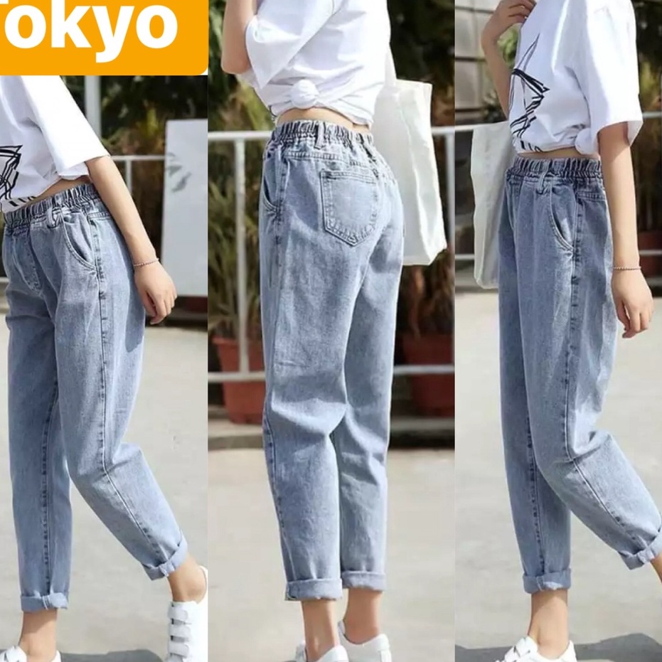 QUẦN BAGGY JEAN NỮ CHẤT BÒ XANH LƯNG THUN LƯNG CAO NÂNG MÔNG NHẬT BẢN HOT TREND 2022 - DB 330 - TOKYO FASHION