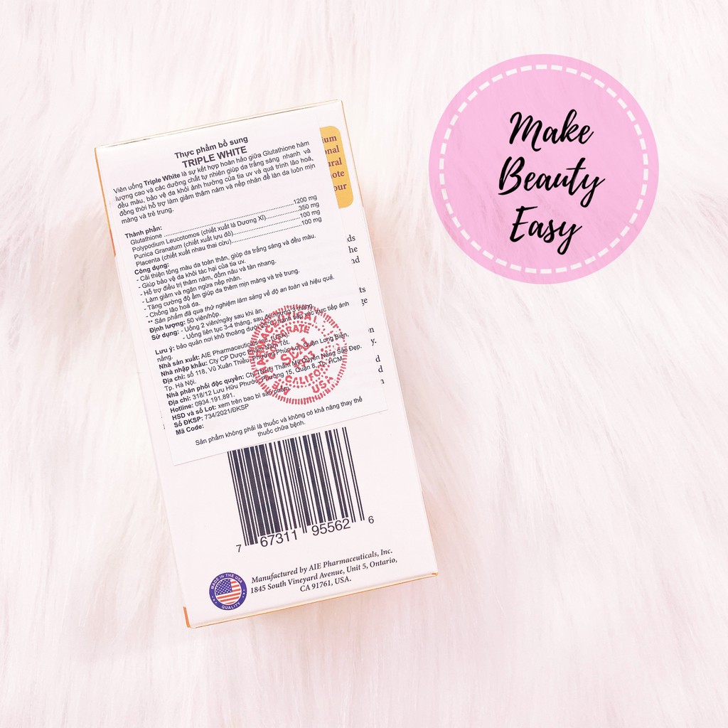 (HÀNG CHÍNH HÃNG) Viên Uống Triple White | Viên Uống Glutathione 1200mg | BigBuy360 - bigbuy360.vn