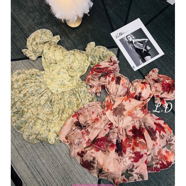 Váy tơ hoa cup ngực | BigBuy360 - bigbuy360.vn