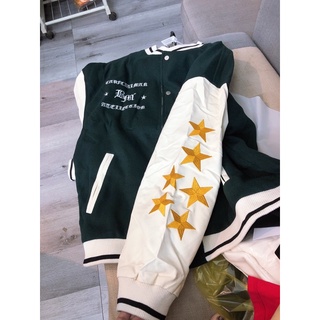 Áo khoác varsity jacket xanh