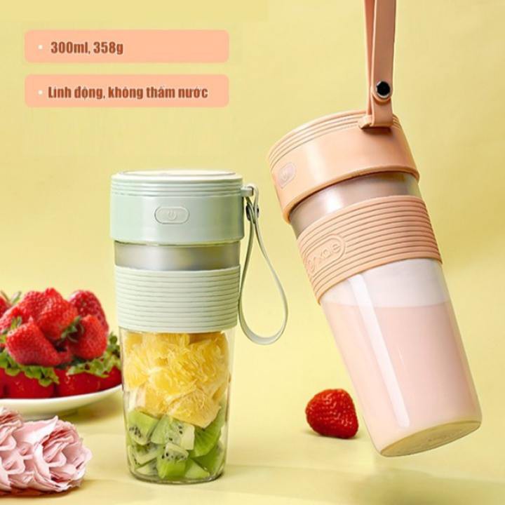 Máy xay sinh tố cầm tay mini Juice 300ml đa năng -giao màu ngẫu nhiên