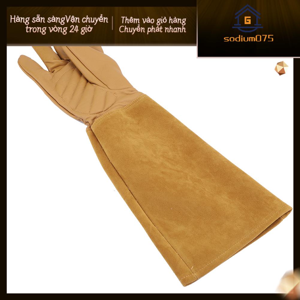 Sodium075 Sodium075 Rose Pruning Gardening Leather Gloves Wearproof Puncture Proof Long Work Glove
