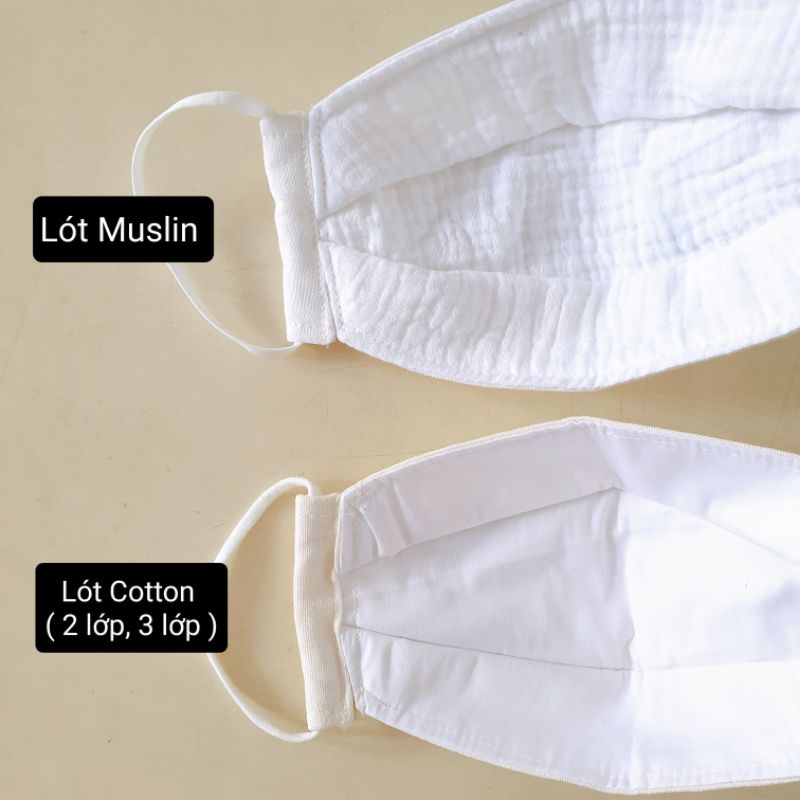 Khẩu Trang 3D vải Linen thêu Thỏ & Carot