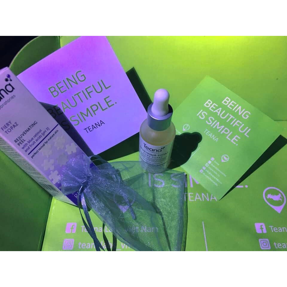 Serum Teana Blue Retinol Peel Da Căng Bóng Giảm Mụn, Làm Săn Chắc Mờ Thâm Nám Sẹo Và Trẻ Hoá Da 30ml