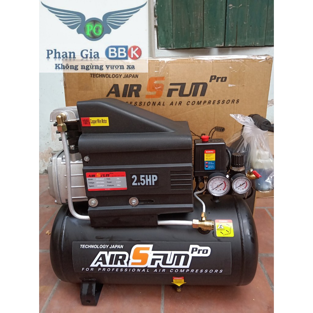Máy nén khí SFUN 30L, máy nén khí có dầu 100% dây đồng