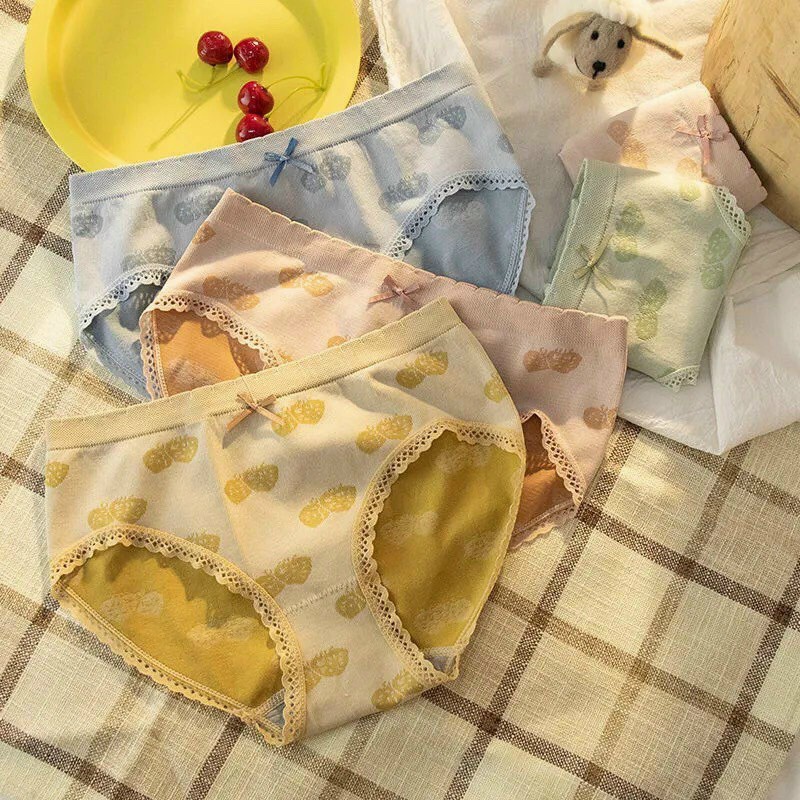 Quần Lót Nữ Cotton Hình Dâu Tây Kháng Khuẩn Tạo Cảm Giác Thoải mái