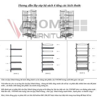 KỆ SÁCH 4 TẦNG GỖ CAO SU