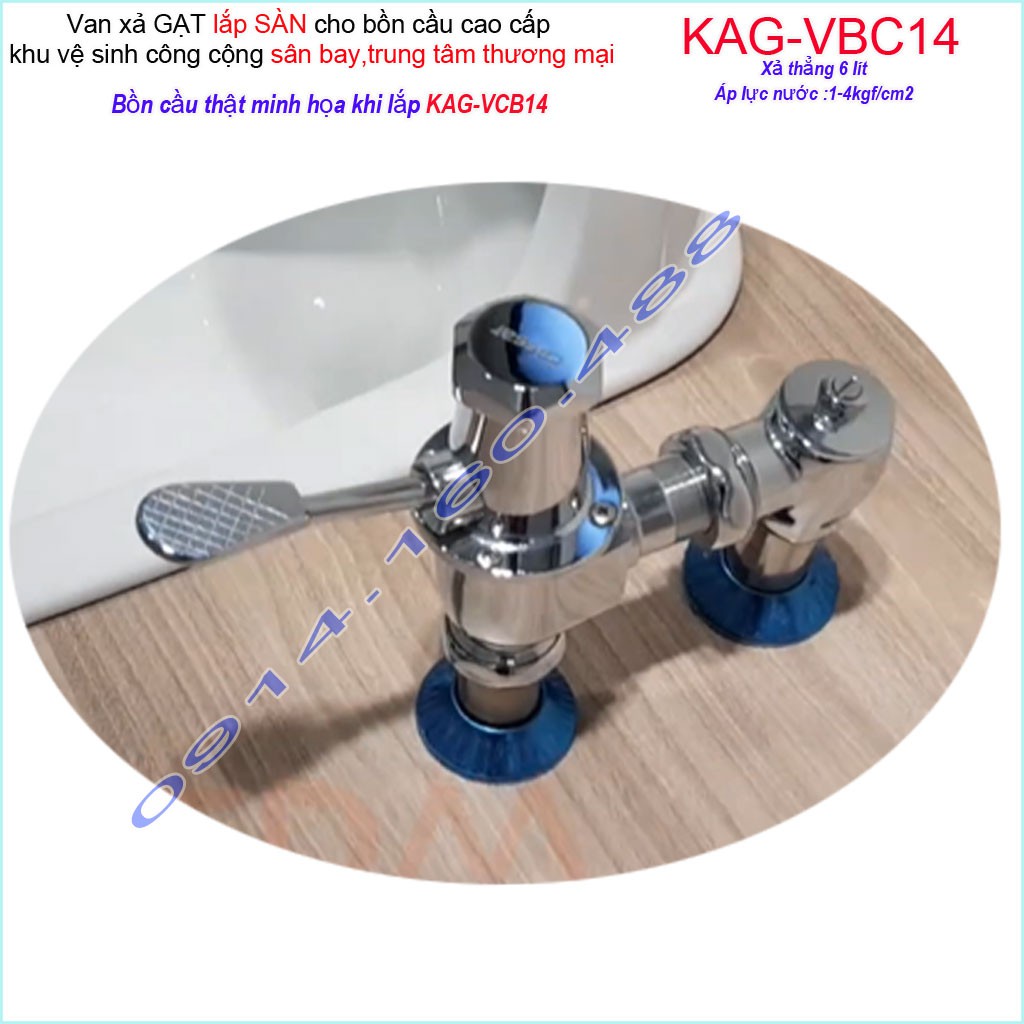 Van xả gạt bồn câu KAG-VBC14, van xả cho bồn cầu Toto, Linax treo tường, van xả cầu không thùng nước( không bồn cầu)