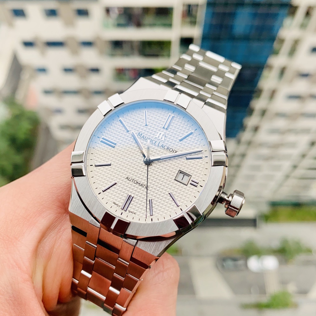 Đồng hồ nam chính hãng Maurice Lacroix Aikon White 42mm -  AI6008-SS002-130-2 - Máy cơ tự động - kín