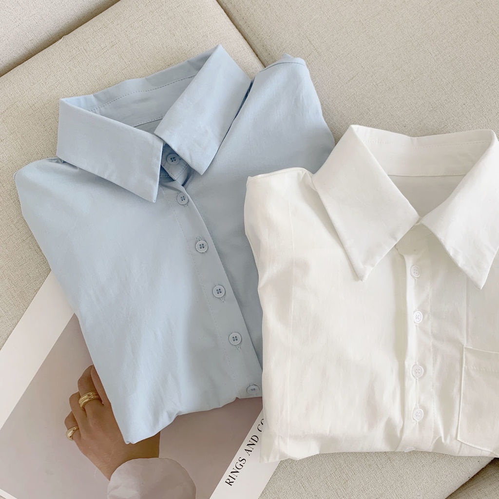 Áo sơ mi Pure Cube tay dài dáng ngắn thiết kế cao cấp thời trang mùa xuân