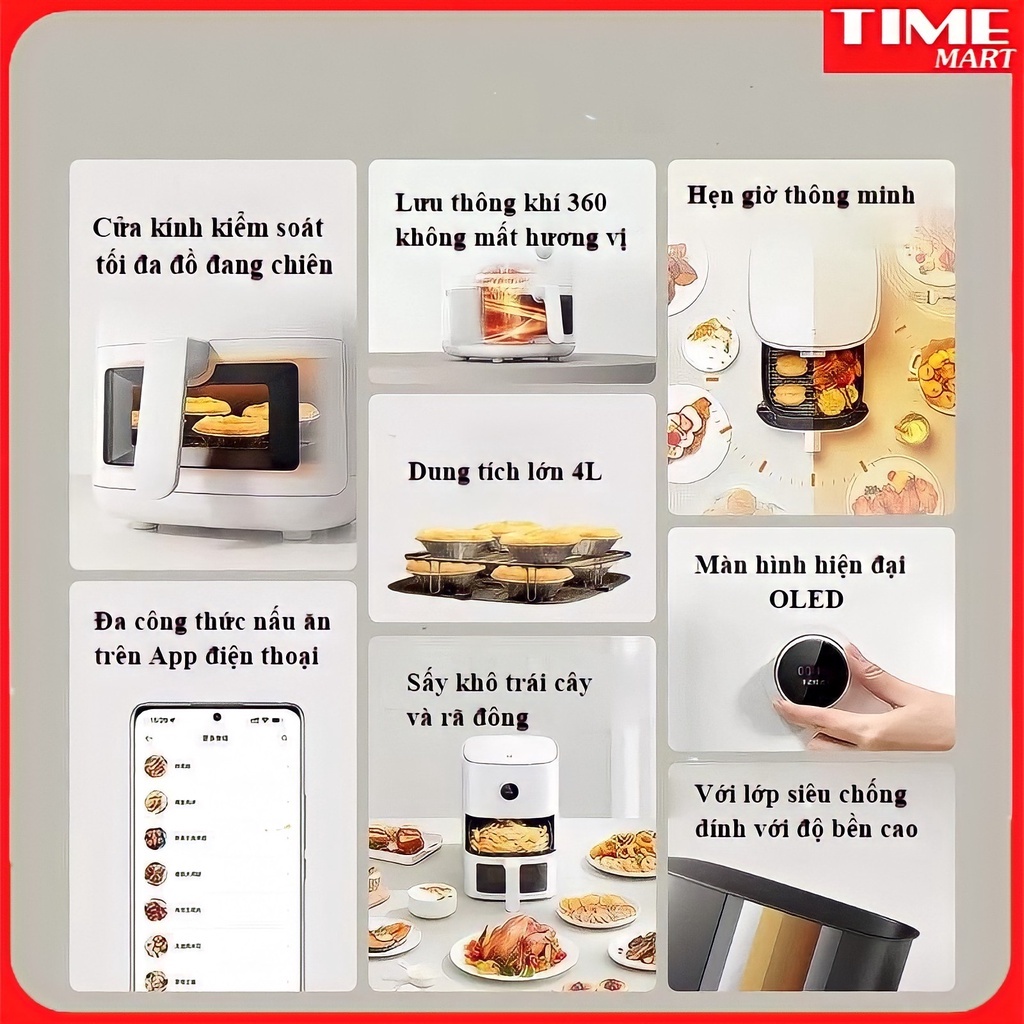 [BẢN MỚI 2022 ] Nồi chiên không dầu Xiaomi - Air Fryer dung tích 4.2L PRO công suất 1800W chế biến được tất cả các món