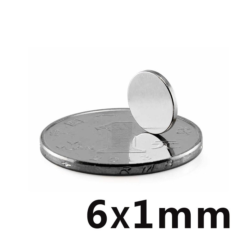 Set 4 Nam Châm Neodymium Hình Tròn Màu Trắng Đường Kính 6mm 6x1 6x1mm