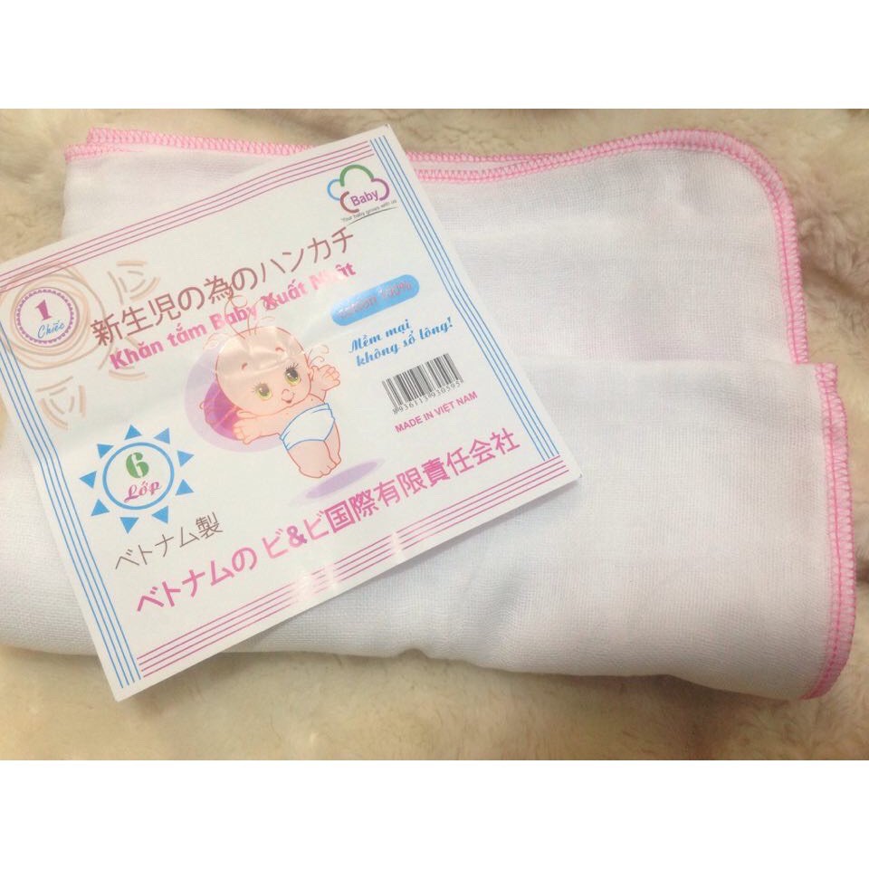 Khăn tắm baby xuất Nhật 6 lớp mềm mịn cho bé