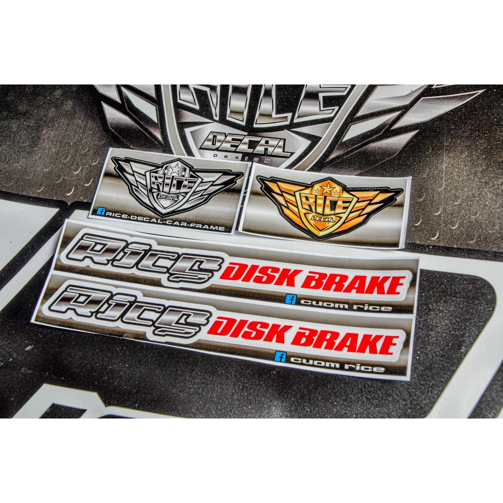 Tem Dán Phuôc Rice RC edition + Rice Disk Brake dàn cho phuộc màu sơn bạc