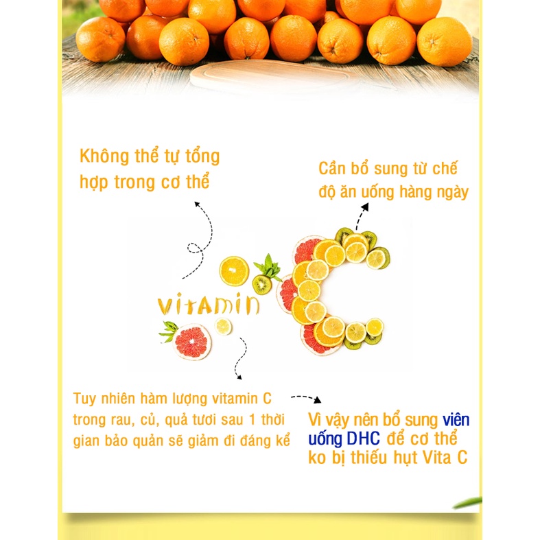 Viên uống DHC bổ sung Vitamin C Nhật Bản gói 30 ngày và 90 ngày