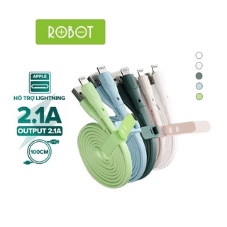 Cáp Sạc Lightning/ Micro/ Type-C ROBOT RGL100/RGC100/RGM100 Dây Dẹp Dài 1M | Chất Liệu Cao Su