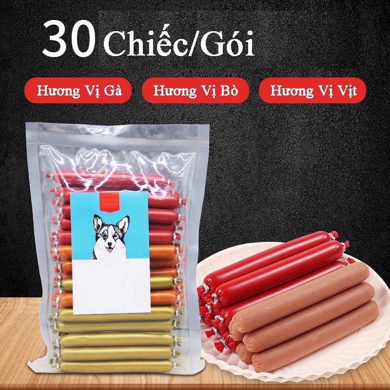 [LINK SỈ] XÚC XÍCH CHÓ MÈO 30 CÁI 5 VỊ