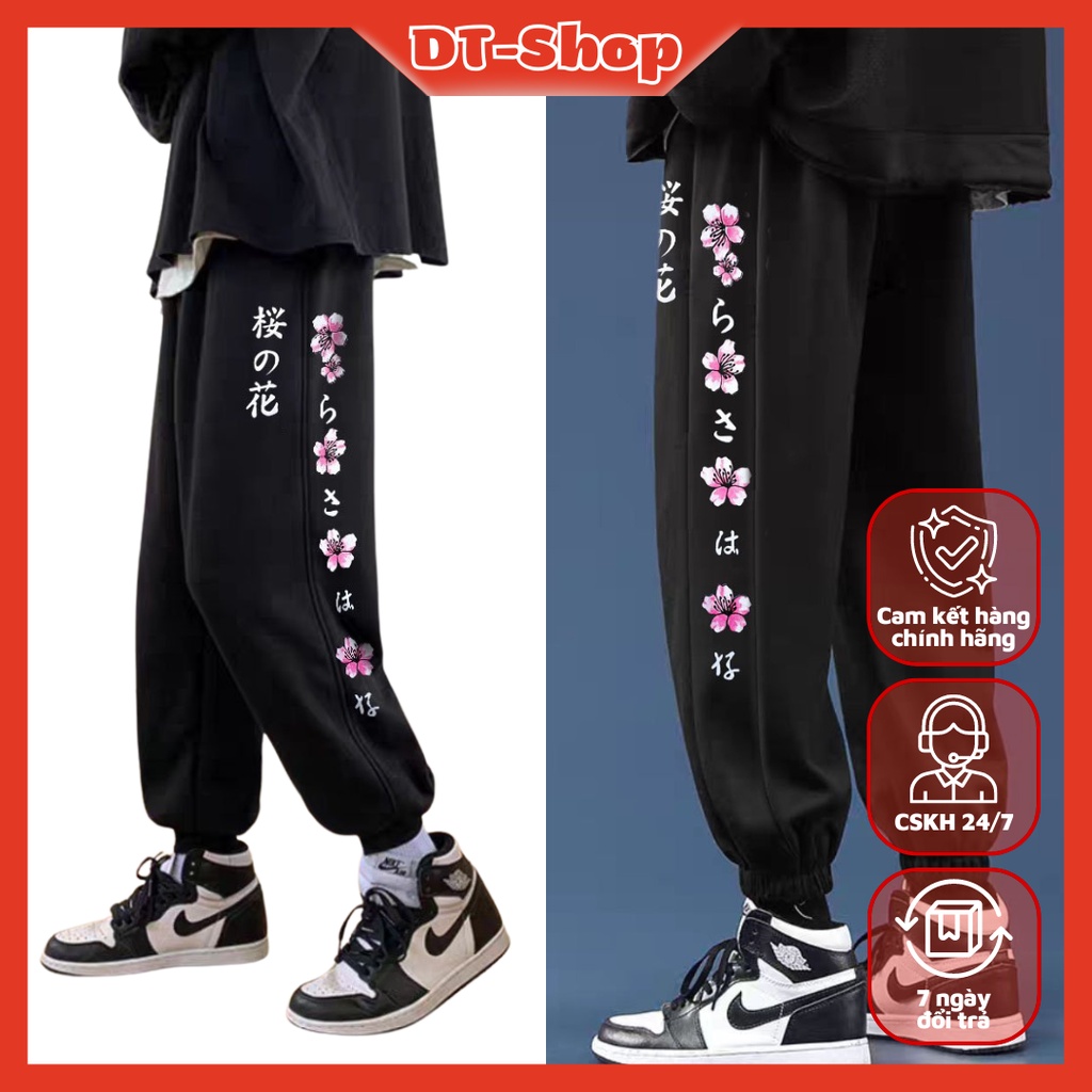 Quần nỉ jogger nam nữ ống rộng họa tiết YOUT BÓ CHUN RÚT basic track pants unisex