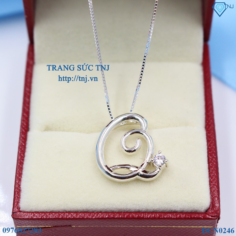 Dây chuyền bạc nữ, vòng cổ bạc nữ theo tên chữ Q DCN0246 Trang Sức TNJ
