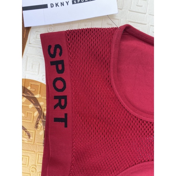 (Hàng sẵn - Kèm ảnh thật) Áo tập Sport Bra DKNY màu Murano